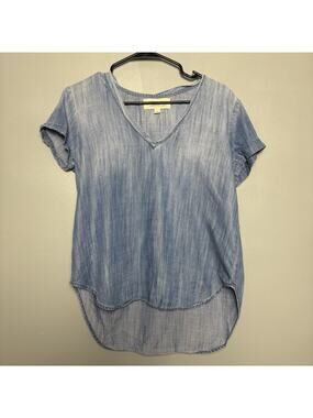Anthropologie Cloth & Stone Women’s Blue Blouse Top Boho Tencel Small